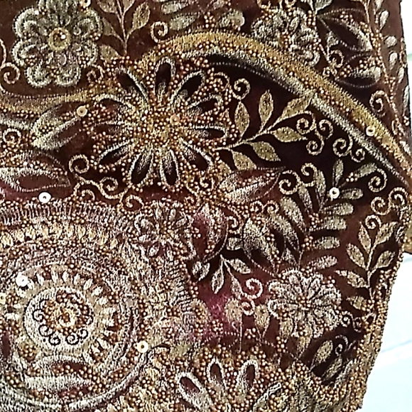 IZ Byer Velvet Sequin/Embellished Ruffle Sleeve Blouse. Size girl (L) 12-14 - Picture 4 of 9